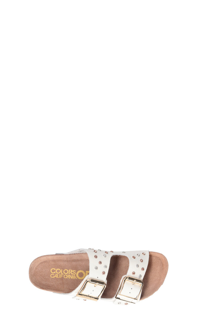 COLORS OF CALIFORNIA Ciabatta donna bianca in pelle
