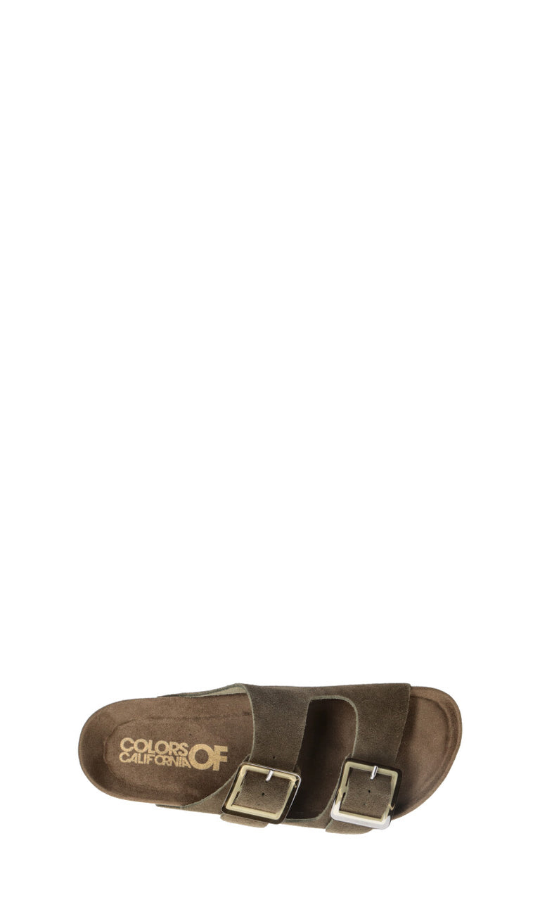 COLORS OF CALIFORNIA Ciabatta donna militare in suede