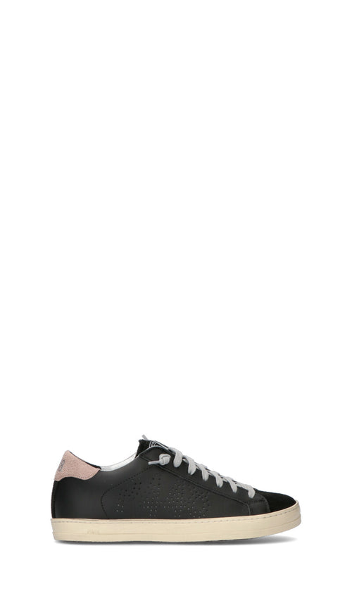 P448 Sneaker donna nera/rosa/beige in suede