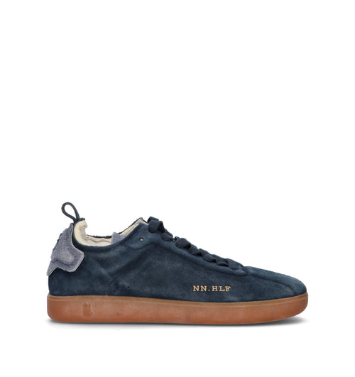 NINE AN HALF Sneaker uomo blu in suede