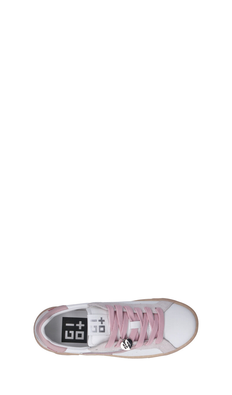 GIO+ Sneaker donna bianca/rosa in pelle