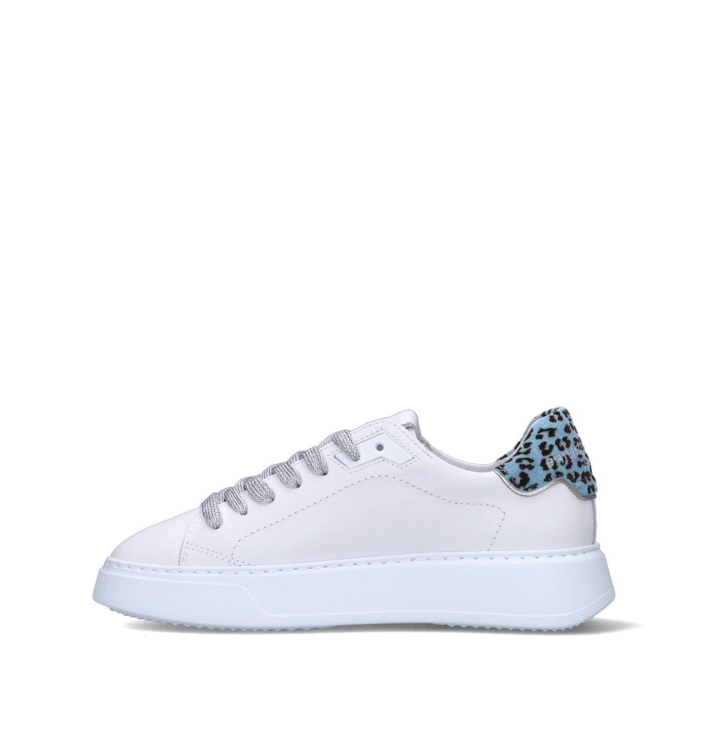 PHILIPPE MODEL Sneaker donna bianca/azzurra in pelle