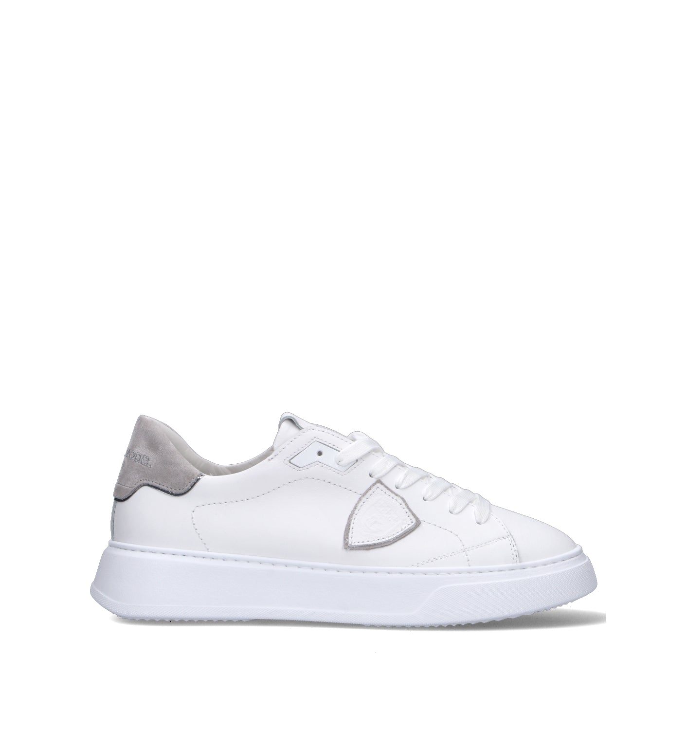 PHILIPPE MODEL Sneaker uomo bianca/grigia in pelle