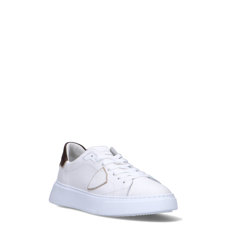 PHILIPPE MODEL Sneaker uomo bianca/marrone in pelle