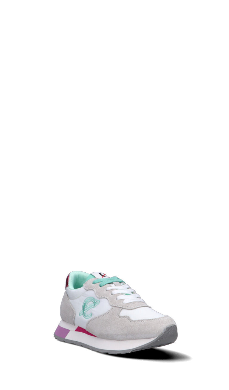 C-JEANS Sneaker donna bianca/fuxia/acquamarina in suede