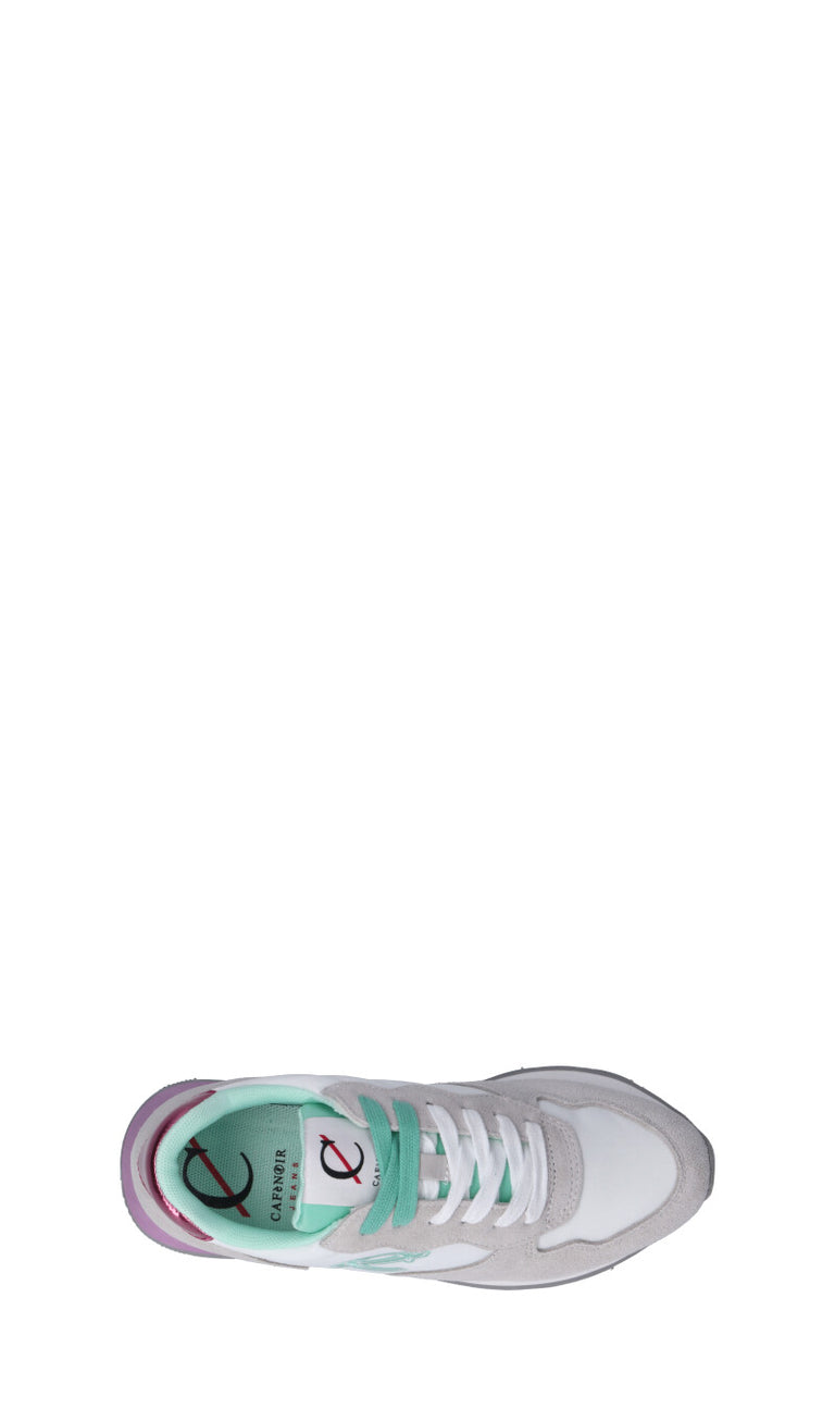 C-JEANS Sneaker donna bianca/fuxia/acquamarina in suede