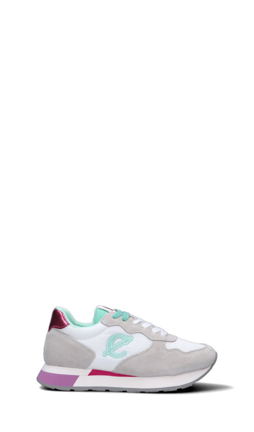 C-JEANS Sneaker donna bianca/fuxia/acquamarina in suede