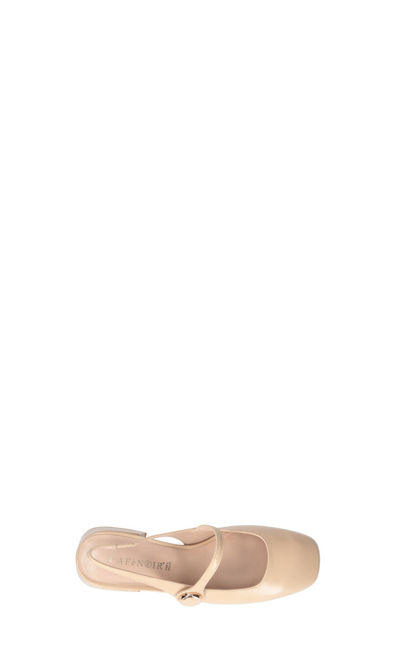 CAFéNOIR Slingback dnna beige in pelle