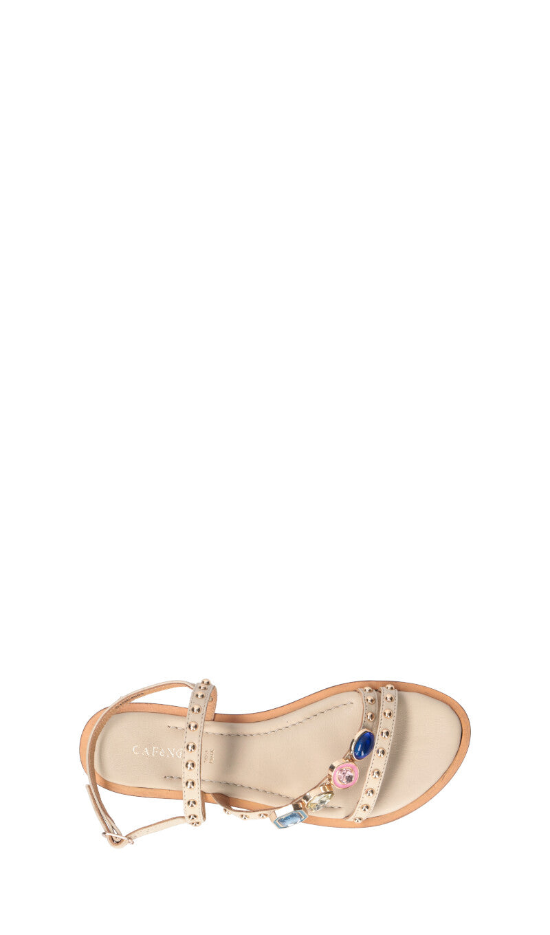 CAFéNOIR Sandalo donna beige in pelle