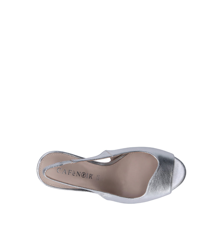 CAFéNOIR Sandalo donna argento in pelle