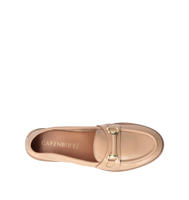 CAFéNOIR Mocassino donna beige in pelle