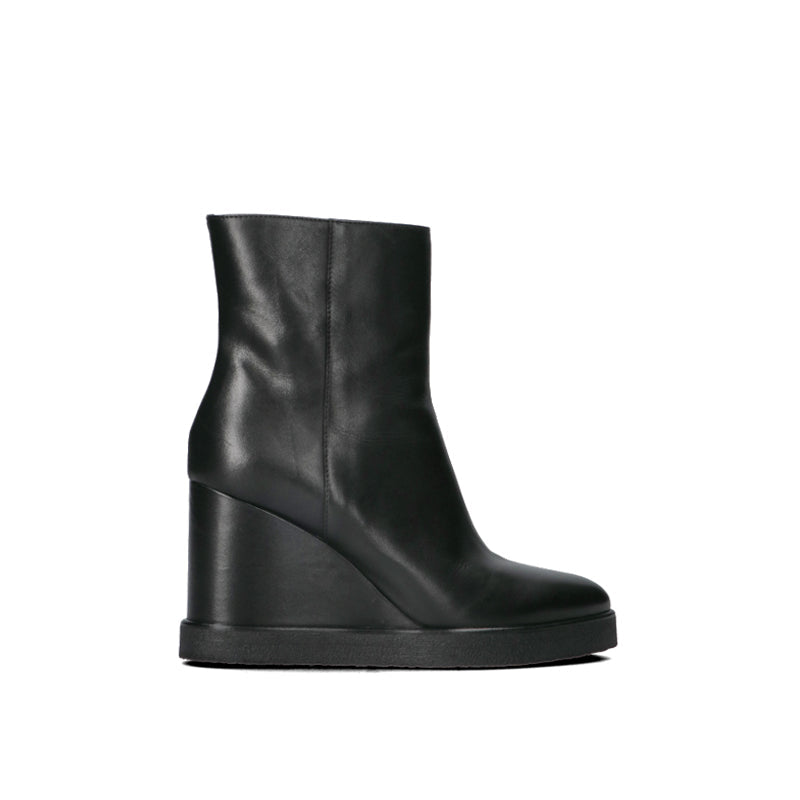 PHIL MELVIS Tronchetto donna nero in pelle