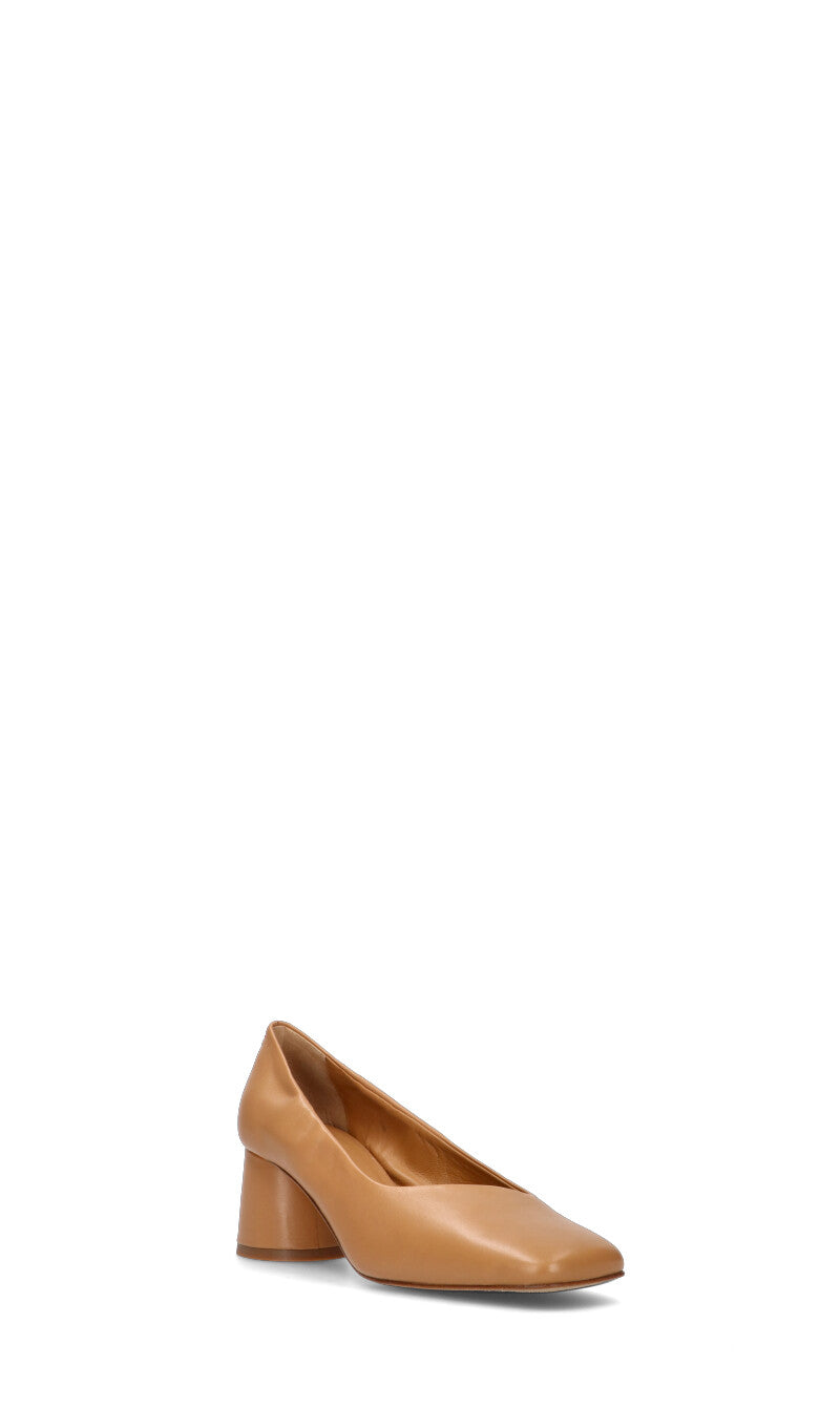 HALMANERA Décolleté donna caramello in pelle