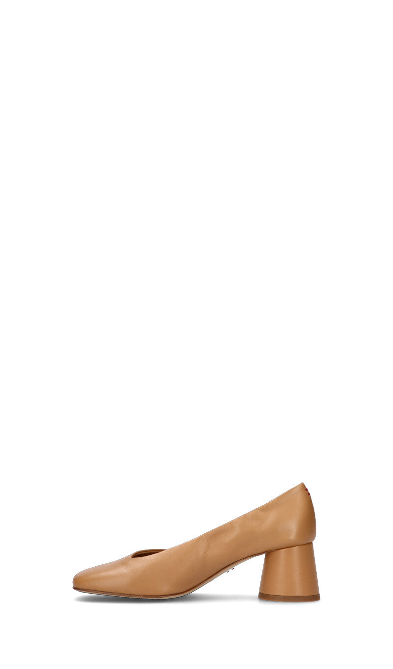 HALMANERA Décolleté donna caramello in pelle