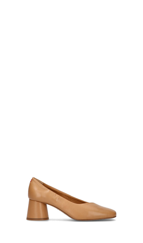 HALMANERA Décolleté donna caramello in pelle