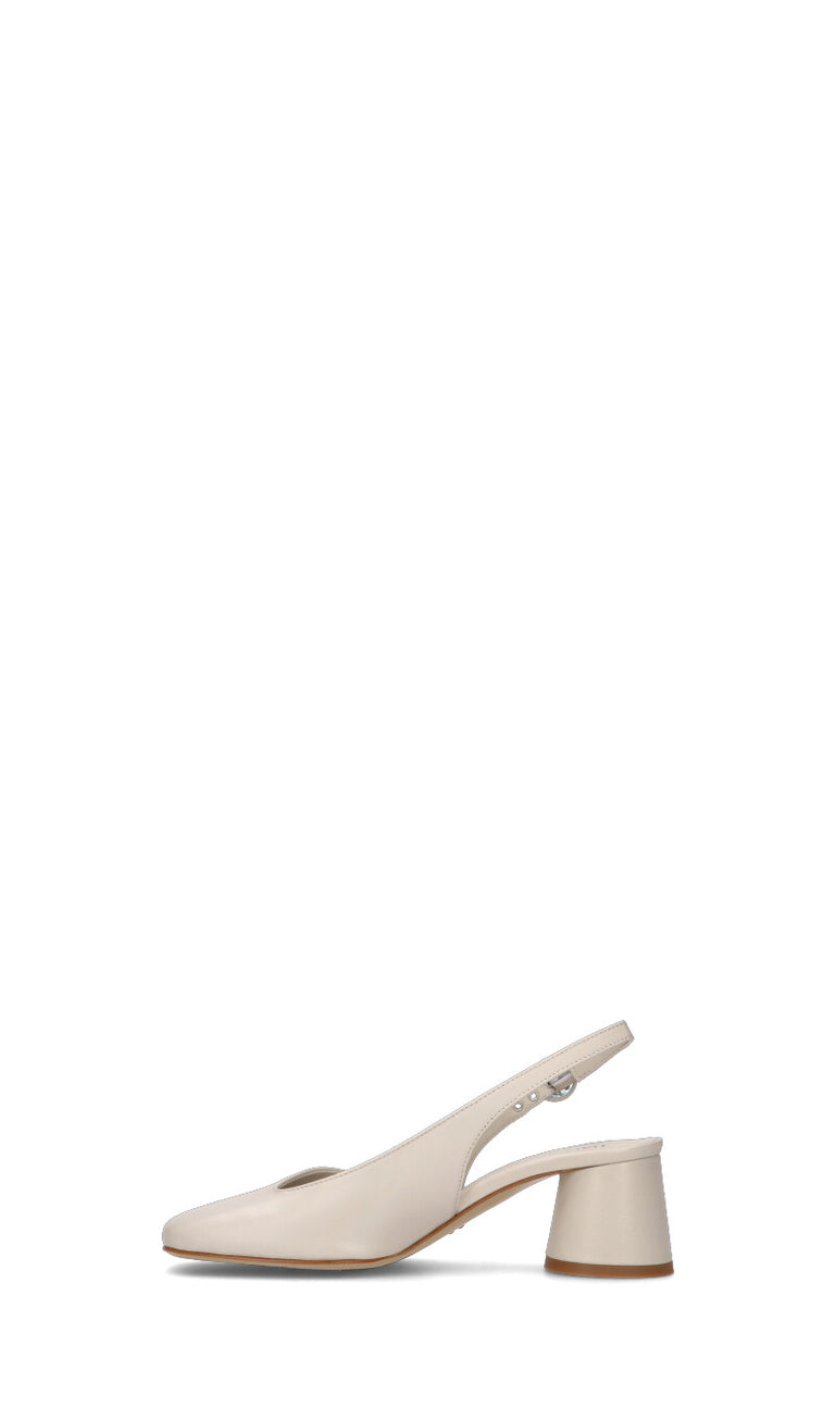 HALMANERA Slingback donna bianca in pelle
