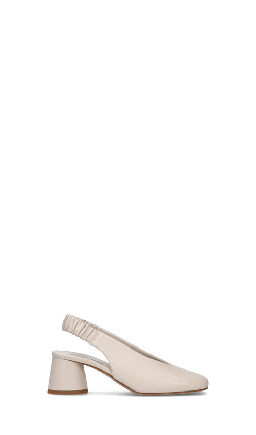 HALMANERA Slingback donna bianca in pelle