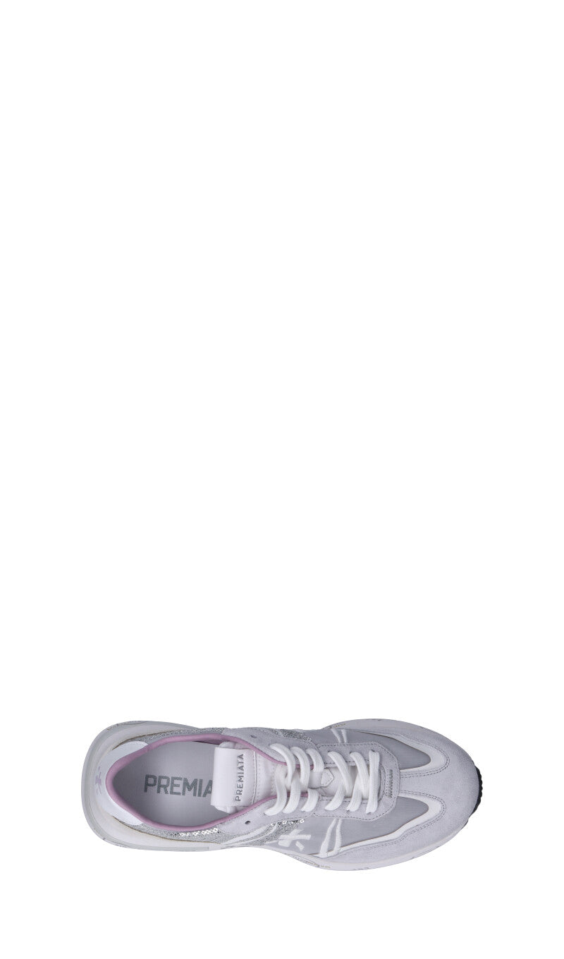 PREMIATA Sneaker donna bianca/grigia/rosa in suede