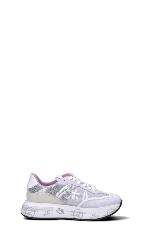 PREMIATA Sneaker donna bianca/grigia/rosa in suede