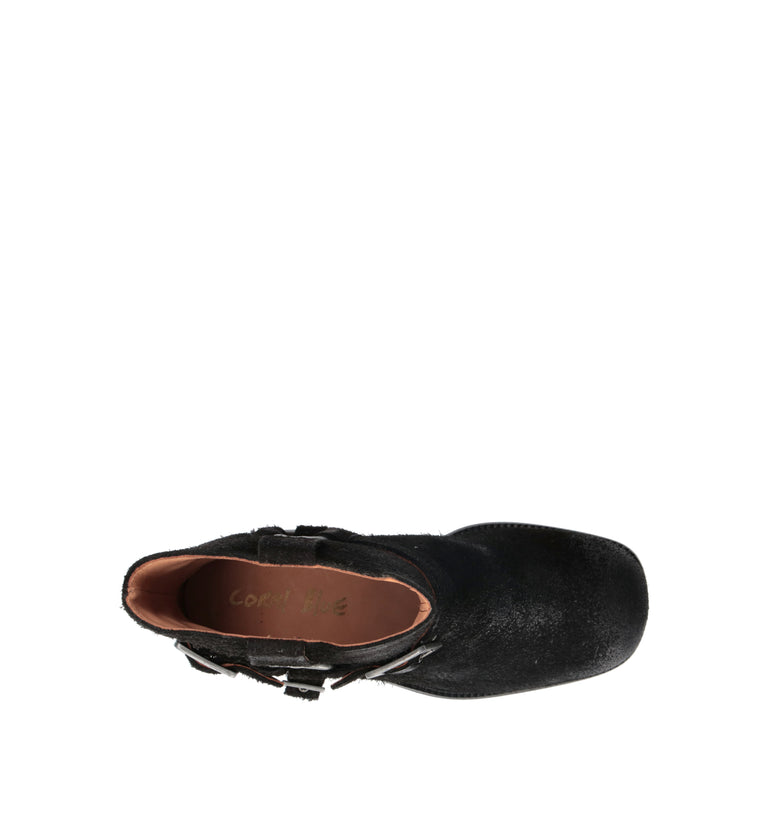 CORAL BLUE Tronchetto donna nero in suede