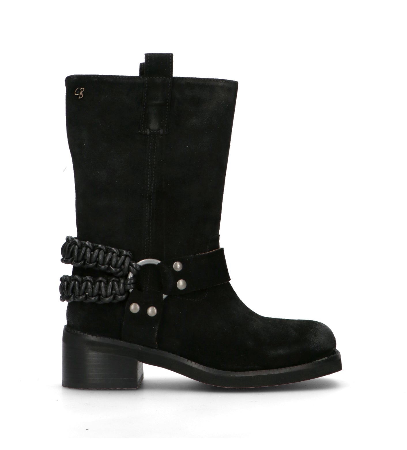 CORAL BLUE Stivale donna nero in suede