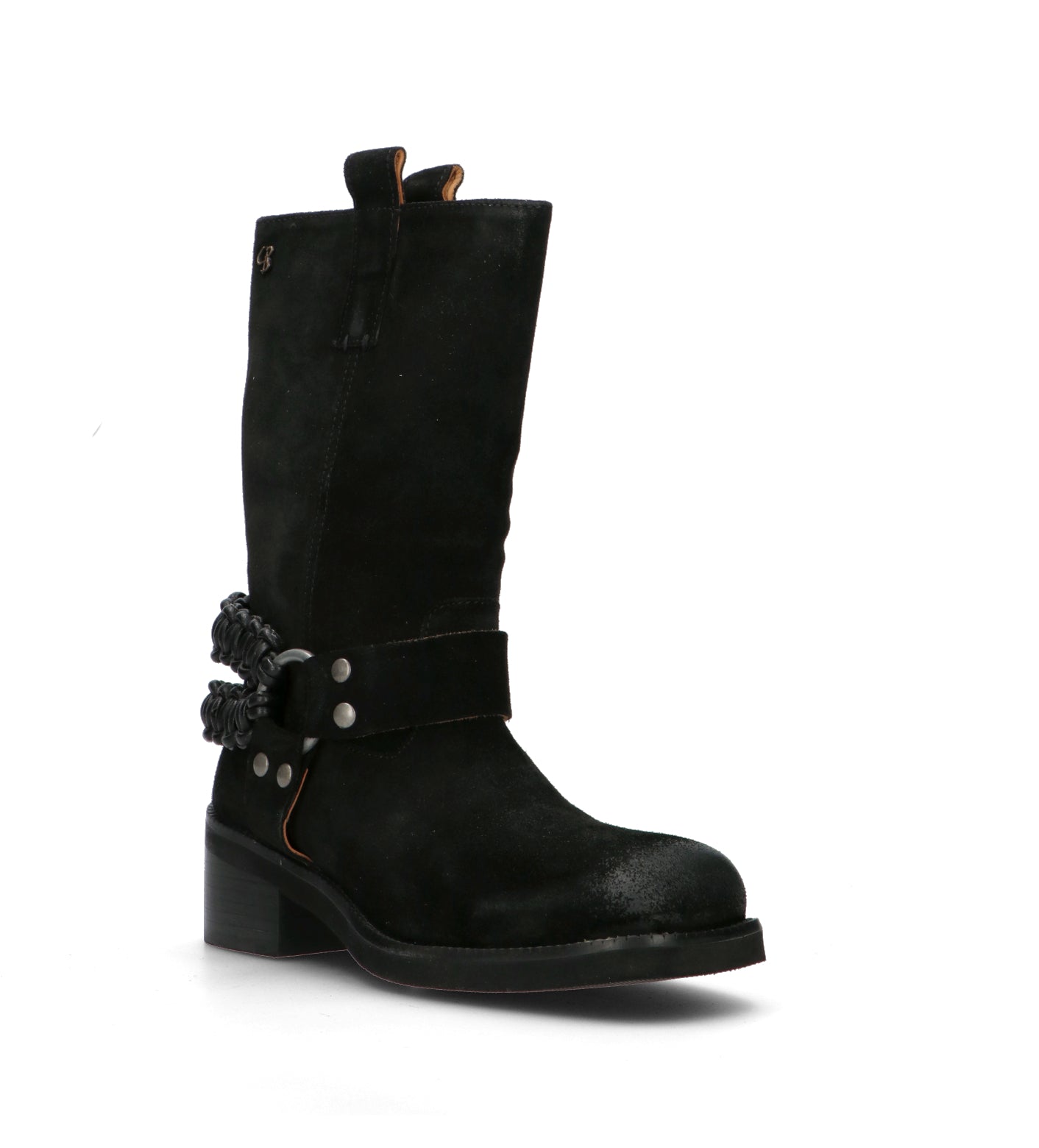CORAL BLUE Stivale donna nero in suede