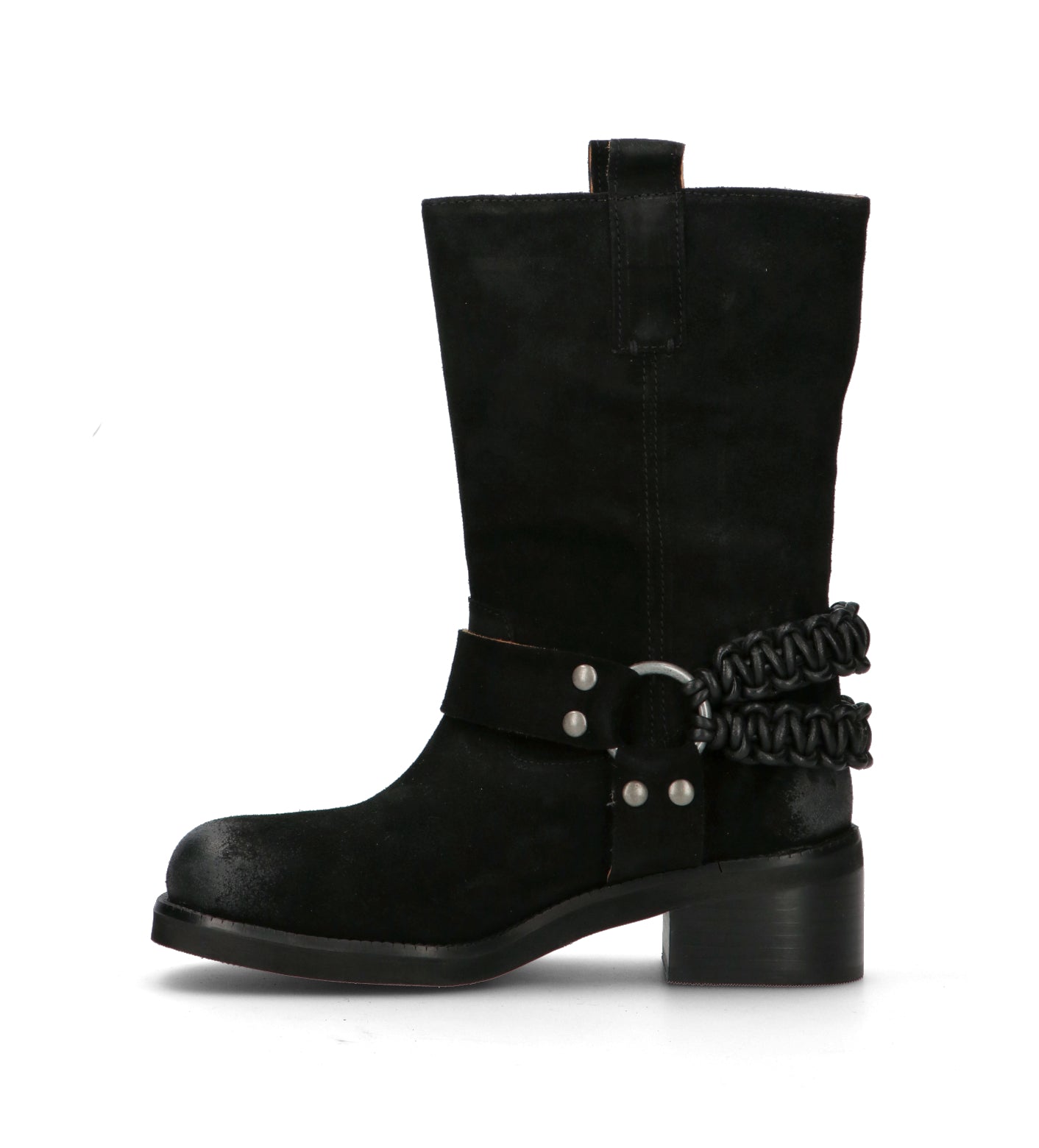 CORAL BLUE Stivale donna nero in suede