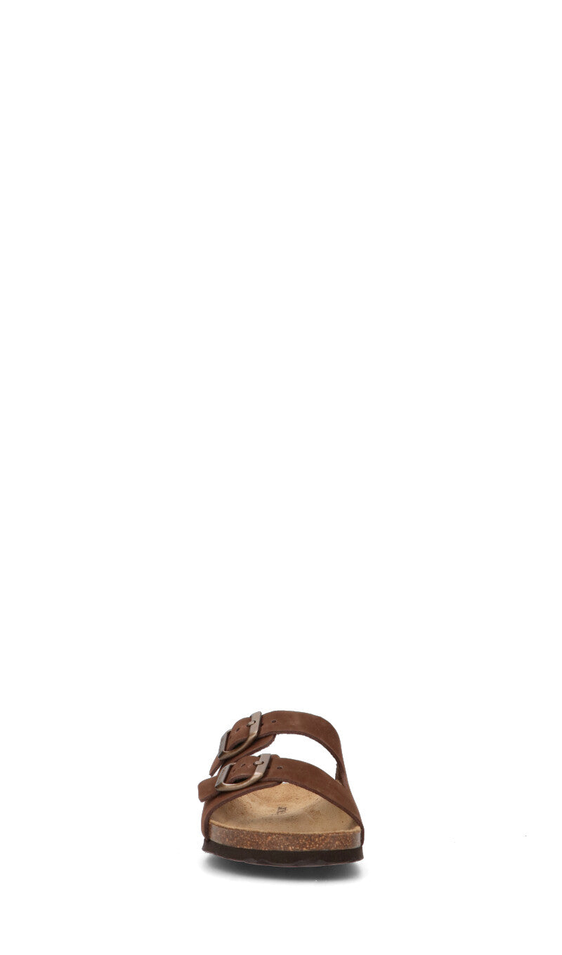 GRUNLAND Ciabatta donna marrone in pelle