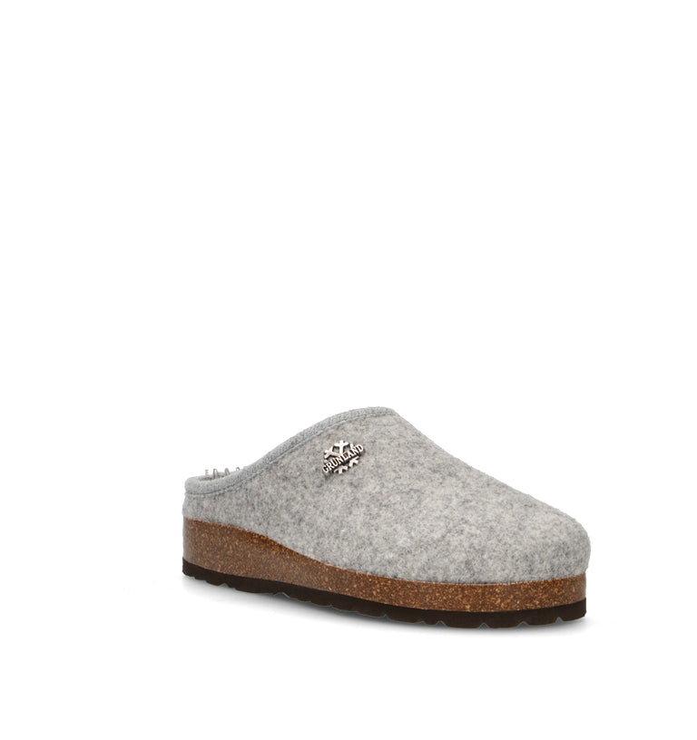 GRUNLAND Pantofola donna grigia
