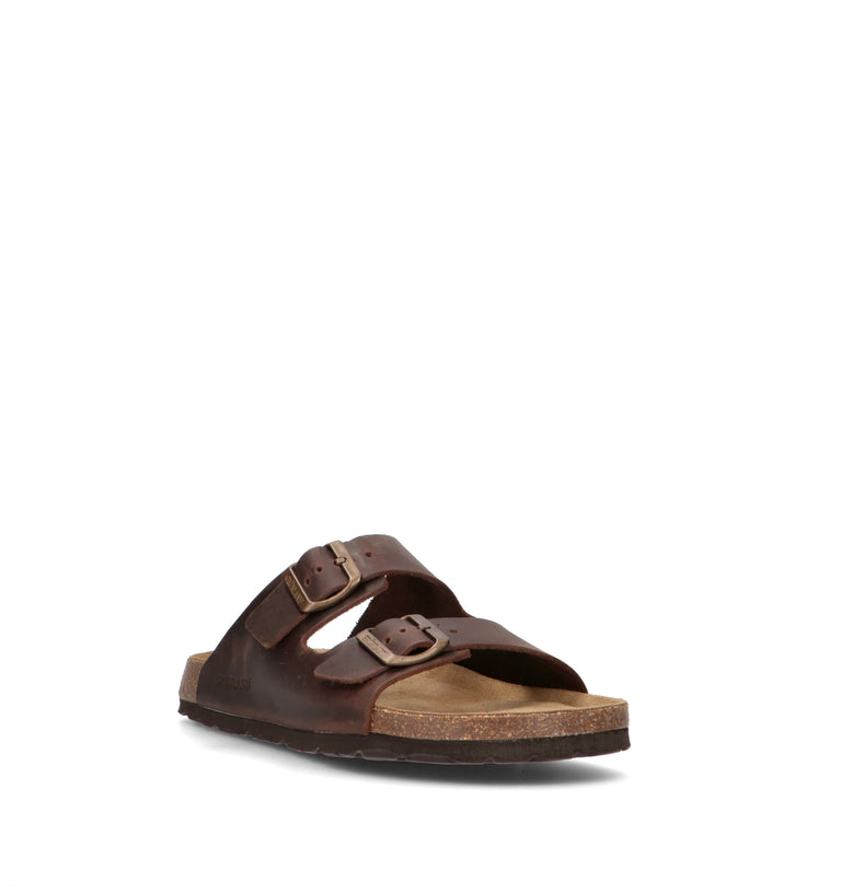 GRUNLAND Ciabatta uomo marrone in pelle