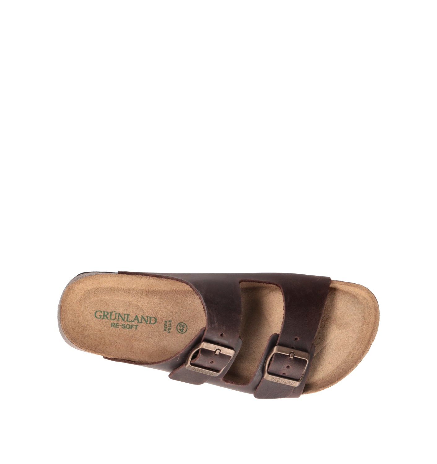 GRUNLAND Ciabatta uomo marrone in pelle