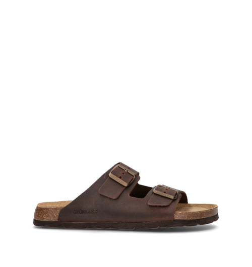 GRUNLAND Ciabatta uomo marrone in pelle