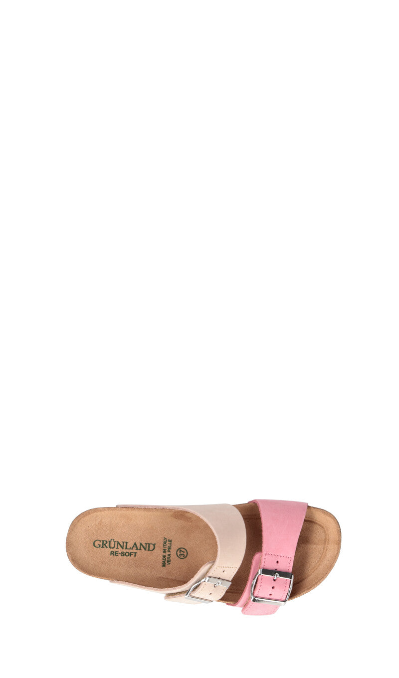 Ciabatte Donna GRUNLAND CI1414 - Rosa, Tessuto Morbido E Suola In Gomma, Infradito