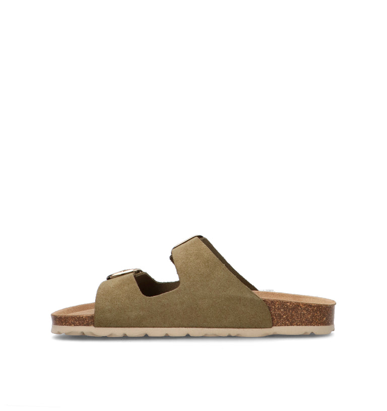 GRUNLAND Ciabatta donna oliva in suede