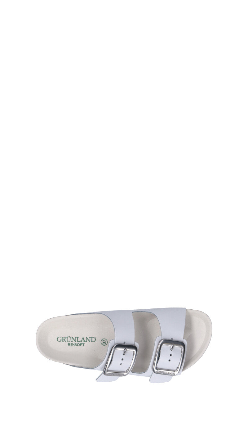 GRUNLAND Ciabatta donna bianca in pelle