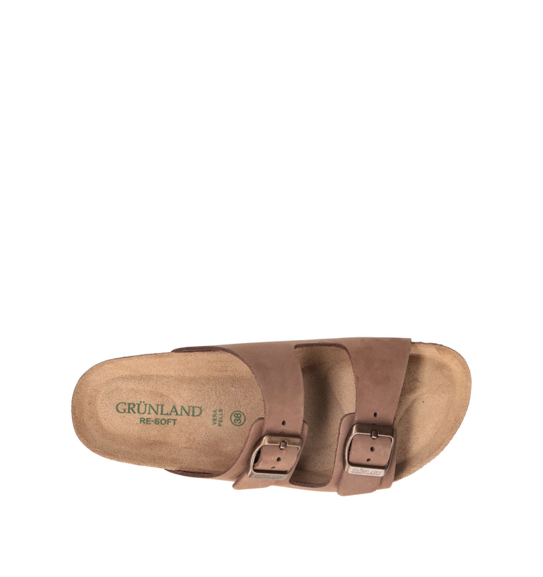 GRUNLAND Ciabatta donna marrone in nabuk