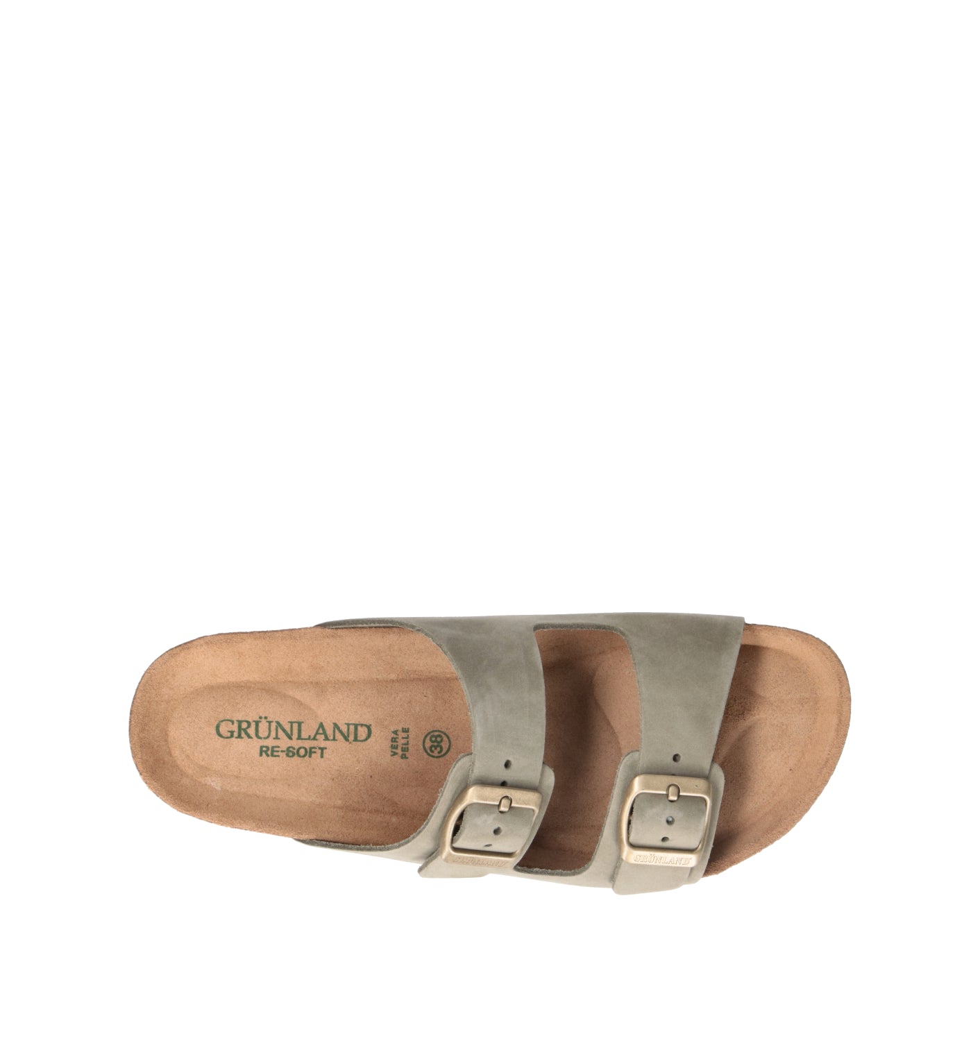 GRUNLAND Ciabatta donna salvia in nabuk