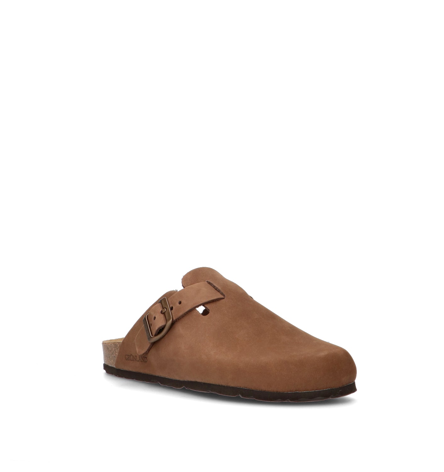GRUNLAND Ciabatta uomo marrone in nabuk