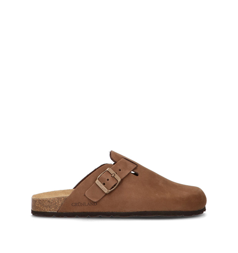 GRUNLAND Ciabatta uomo marrone in nabuk