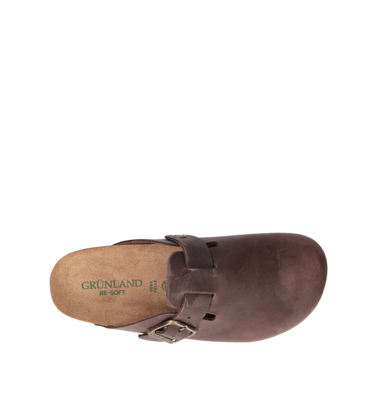 GRUNLAND Ciabatta donna marrone in pelle