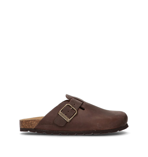 GRUNLAND Ciabatta donna marrone in pelle