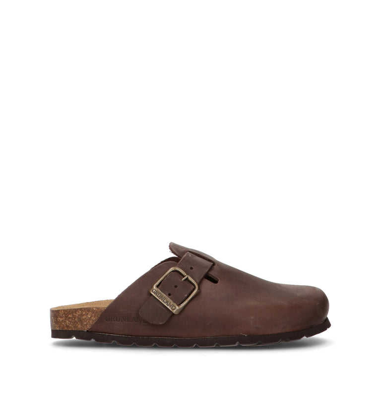 GRUNLAND Ciabatta donna marrone in pelle