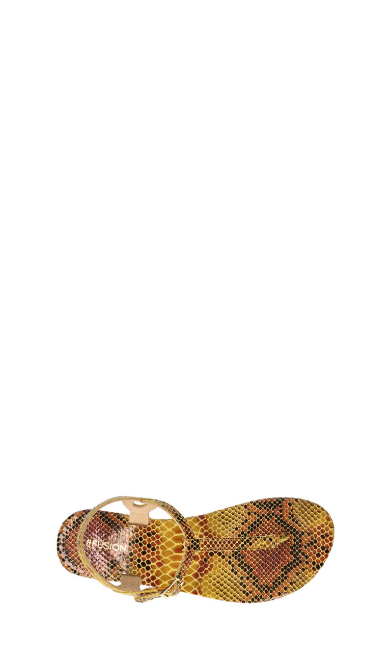 CB FUSHION Sandalo donna giallo in pelle