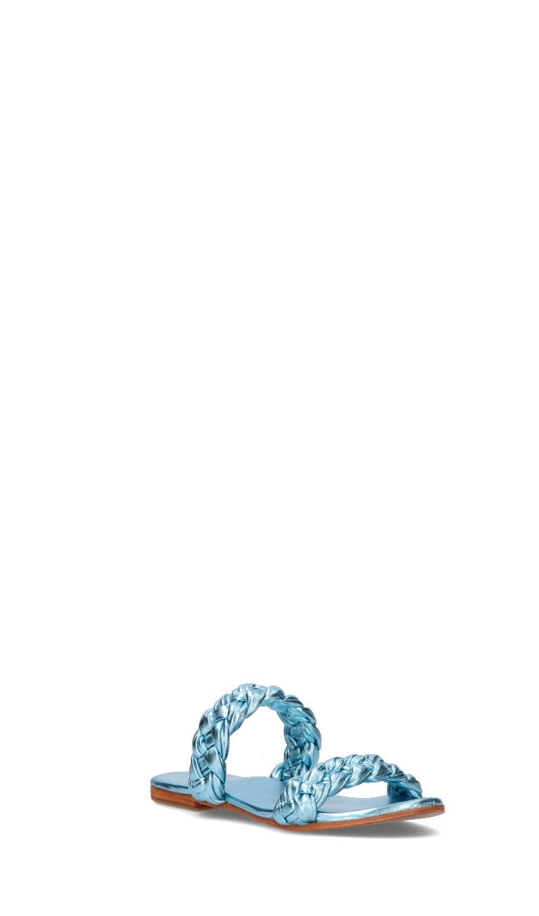 CB FUSHION Ciabatta donna azzurra in pelle