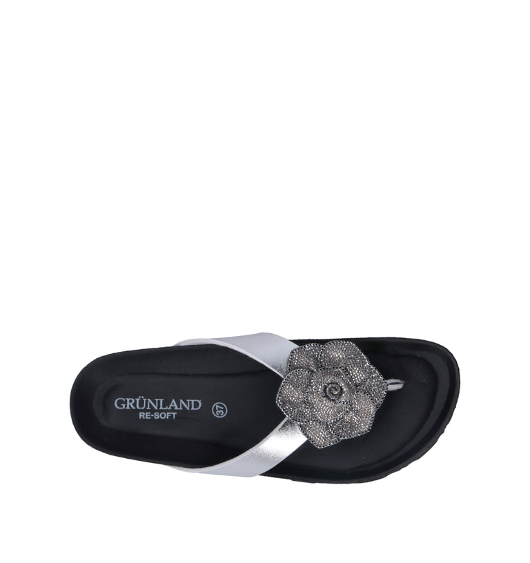 GRUNLAND Ciabatta donna argento