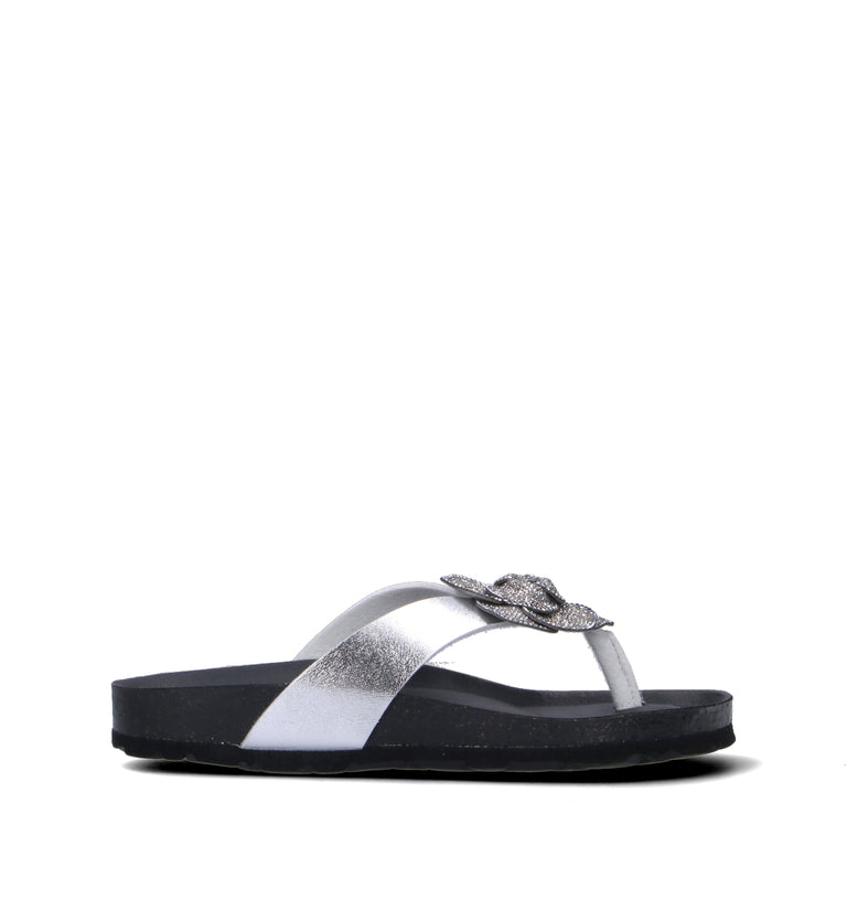 GRUNLAND Ciabatta donna argento