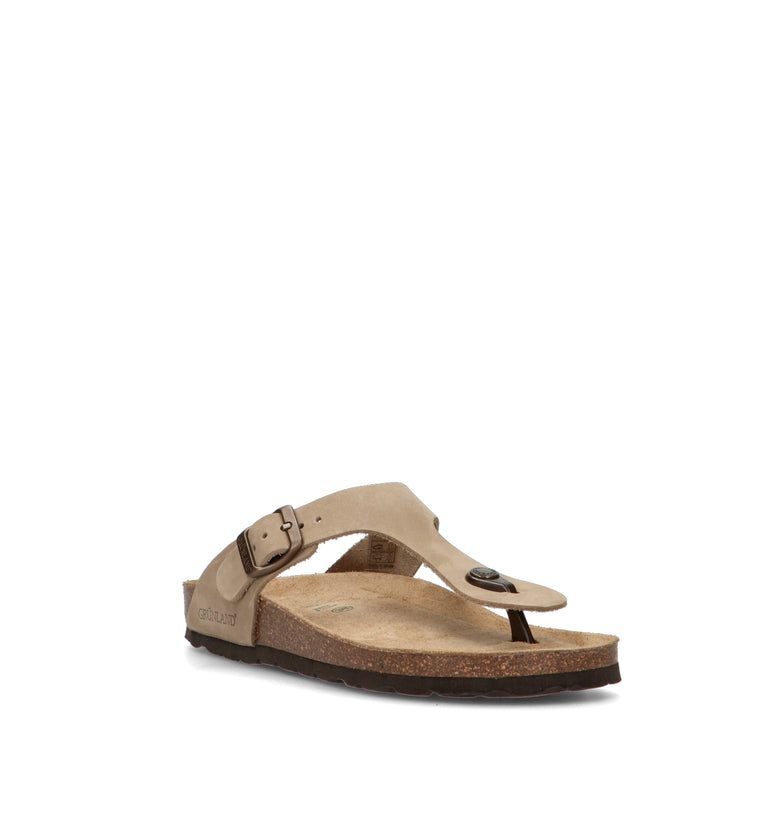 GRUNLAND Ciabatta donna khaki in nabuk