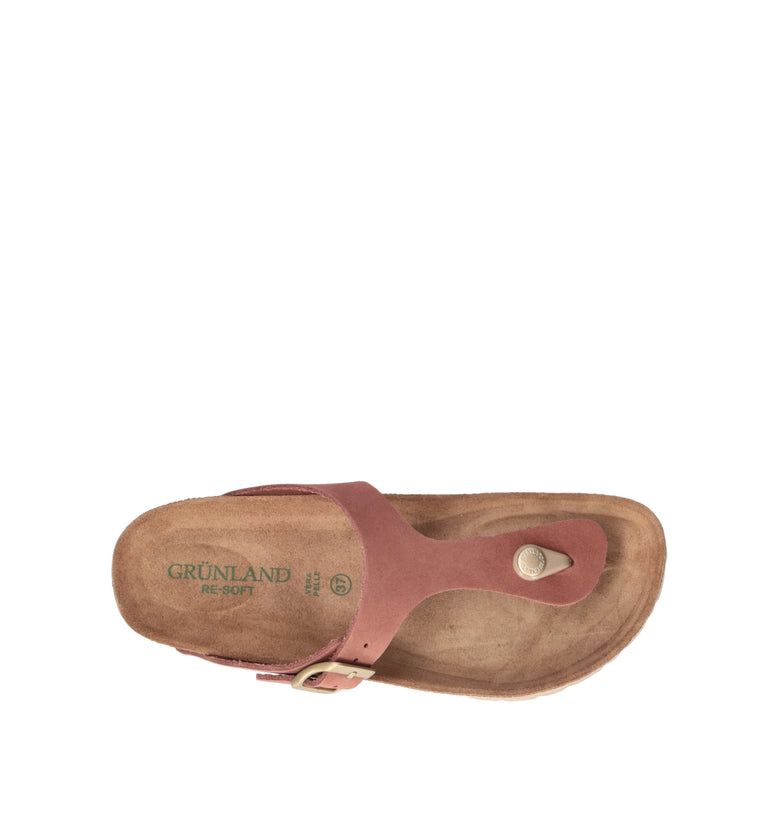 GRUNLAND Ciabatta donna rosa in nabuk