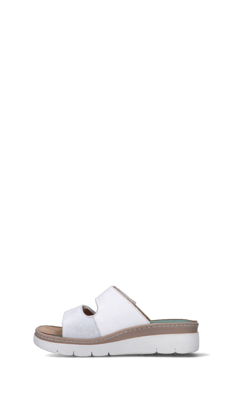 GRUNLAND Ciabatta donna bianca in pelle