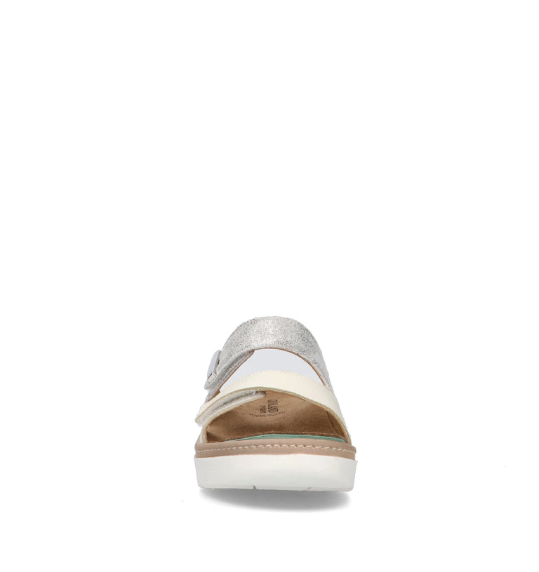 GRUNLAND Ciabatta donna bianca in pelle